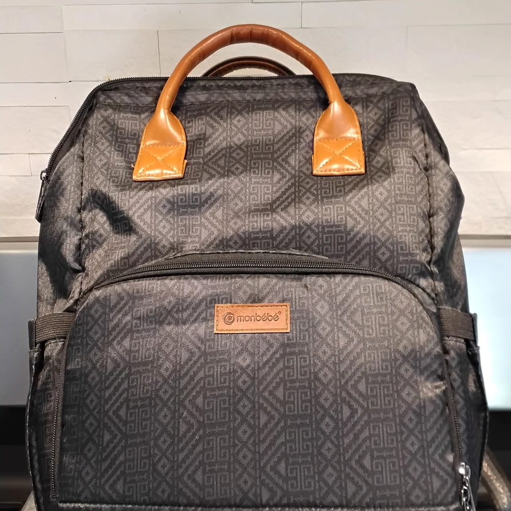 Black and Tan Diaper Bag